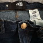 Love moschino  VELVET FELT DARK BLUE STRETCH SKINNY JEANS 26 Photo 4