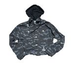 Celestial Bodiez cropped camo denim hoodie jacket distressed size medium excelle Black Photo 3