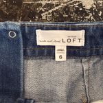 Loft Med Wash Lace Up Front Denim Jean Skirt Size 6 Photo 2
