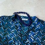 Calvin Klein  Blue Geometric Blouse Photo 2