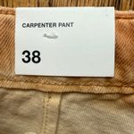 ZARA  Carpenter Pants Women Sz 30 Orange Tan Washed Denim Utility Workwear Photo 5