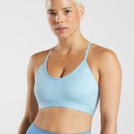 Gymshark  v neck sports bra light support S glacier blue lifting training gym Photo 0