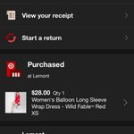 Target Red Balloon Sleeve Wrap Dress Photo 1