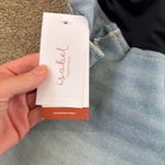 Isabel Maternity by Ingrid & Isabel Crossover Panel Midi Maternity Jean Shorts Blue Size M Photo 1