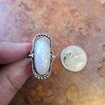 New Silver White Glittery Adjustable Ring Photo 0