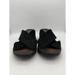 BZees 2.5" Sandals Womens 9 Desire Wedge Slip On Stretch Vacation Travel Beach Black Photo 2