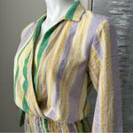 ZARA  Stripe Shirred Ruffle Hem Fitted Dress Size XS Photo 3