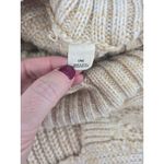 Moth Oversized Cable Knit Turtleneck Poncho Sweater Beige One Size Tan Size undefined Photo 5