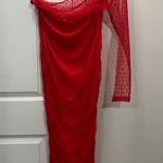 NEW Area Stars Red Dot Midi Cocktail Dress Size Large $175 Photo 1