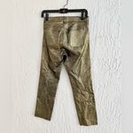 Lafayette 148 New York leather Mercer pants metallic finish 0 gold black Photo 5