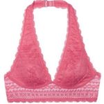 Victoria's Secret  Small Pink Lace Longline Halter Bra Bralette Photo 2