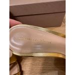 Gianvito Rossi Amour 85 Metallic Leather Mules Gold Silk Size 9.5 US 40 EU NIB Photo 14