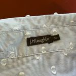 J. McLaughlin  Blouse Womens M Blue Cotton Swiss Dot Button Shirt lightweight Photo 6