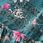 Free People  Cherry Blossom Teal Floral Mini Dress Long Sleeve Size XS Photo 10