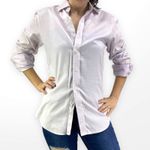 Uniqlo Purple White Striped Collared Long Sleeve Button Up Dress Shirt Photo 1