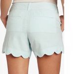 Lilly Pulitzer  | Scallop Hem Seersucker Striped Baby Blue White Shorts, Size 8 Photo 1