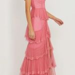 Majorelle Zelda Fitz Floral Lace Gown, Passionfruit Pink, Medium Photo 3
