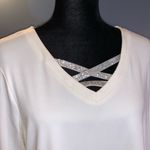 Ruby Rd NWT . Size PL Cutout Jeweled Neckline Top Photo 2