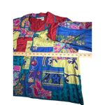 Chico's Vintage 100% Silk Patchwork Jacket Large (2) Pockets Boho Rainbow #A4-1 Photo 6
