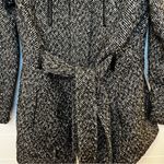 Forever 21 Faded Glory Women's Black and White Faux Wool Herringbone Trench Coat Large Photo 4