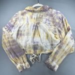 Young Fabulous and Broke Young Fabulous Broke Tie Front Blouse Long Sleeve Purple Yellow Small TOP ONLY Photo 7