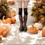 Cozy‎ Black Lace Knee High Socks Soft Warm Over the Knee Long Sleeve Stockings Photo 2