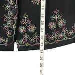 Silkland Y2K Shirt Women S Petite Black Silk Embroider Floral Button Up Boho Art Size undefined Photo 7