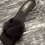 Good American Black Terry Cloth Heels Size 9 New with box Small heel open toe By Photo 0