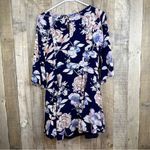 Entro Small Floral Lined Mini Dress W/V-Neck & 2 Front Pockets & Side Zip Photo 1