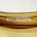 ZARA M Womens Mustard Yellow Long Sleeve Ruffle Split Sleeve Top Fall Shirt Photo 1