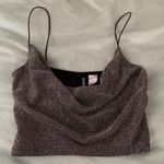 Divided Silver Sparkled Crop Top Photo 0