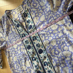 SZ BLOCKPRINTS Tunic Blue Patterned Tunic Dress Bohemian Size Small Photo 5