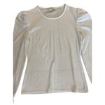 Rebecca Taylor Puff Shoulder Top Women's M Milk Crew Neck Pullover Long Sleeve Photo 1