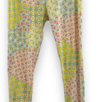 LuLaRoe Blue, Yellow & Pink Geometric High Rise Ankle Leggings Tall & Curvy Photo 0