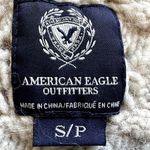 American Eagle Crochet Knit Sweater Wool Angora Fair Isle Round Neck Cream S Black Photo 2