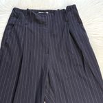 H&M  Navy Pinstripe Pleated Trousers Photo 1