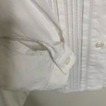 Vintage White Shirt Lace Embroidered Cutout Pintuck Front Cotton Sz Small Photo 2