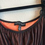 Current Mood Black and Orange Puff Sleeve Dress Photo 1