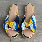 Kate Spade  Vibrant Blue and Yellow Stripes Slip-On Espadrille Sandals Photo 2