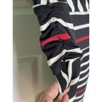 BCBGMAXAZRIA  Womens M Faux Wrap Fit & Flare Dress Sleeveless Azymetrical Striped Photo 5