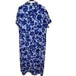NWT Vintage Sag Harbor Dress Silk Floral Maxi‎ Button Down Dress 18 Blue Photo 6