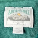 American Eagle  Womens Green Henley Sherpa Collar Pullover Sweatshirt Size M Photo 1