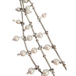 Anne Klein  Silver Tone Layered Necklace Faux Pearl Dangles Signed Adj 15" + 3" Photo 2