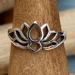 Sterling Silver Lotus Flower Toe Ring Midi Ring Silver Photo 0