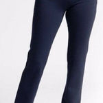 Betabrand Straight Leg Classic Dress Yoga Pants Jeanie in Navy Blue SP Photo 0