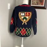 The Eagle's Eye Sport 1993 Knit Chunky Cardigan Sweater Argyle Womens Size Med Red Photo 3