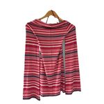Free People NWT  Portland Striped Pink Off The Shoulder Top Sz Medium Flared Cuff Photo 6