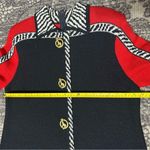 Antonella Preve Vintage 80’s Size L Black Red White Cotton Knit Abstract Dress Size L Photo 8