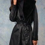 BLANK NYC  LATE NIGHT‎ FEELS FUR LEATHER TRENCH COAT side medium Photo 0
