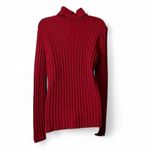 Vera Wang Simply Vera Red Ribbed Turtleneck Sweater Photo 3